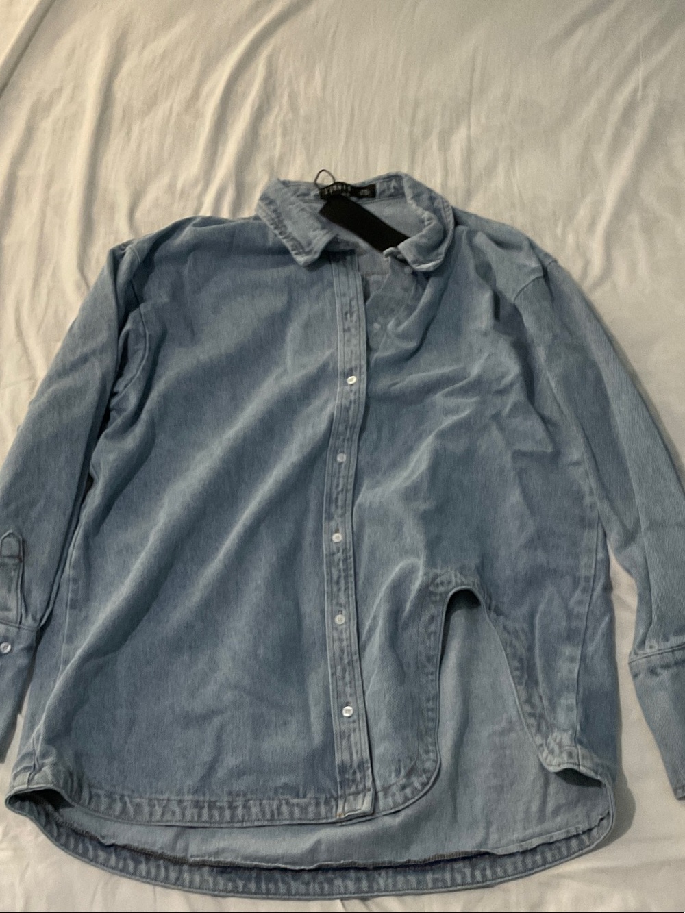 Lioness Light Blue Denim Button-Down Shirt